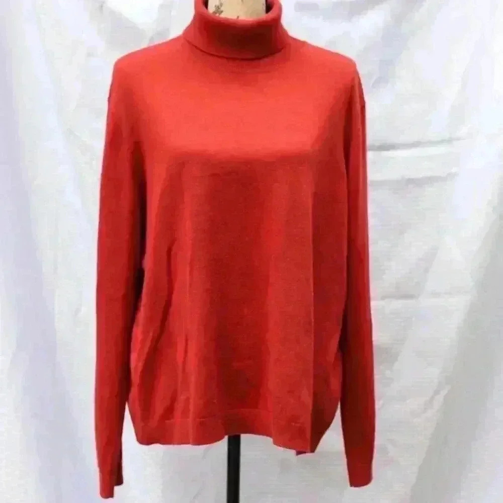 Orvis Charles F. Orvis Size XL wool/cashmere rust colored long sleeve turtle nec